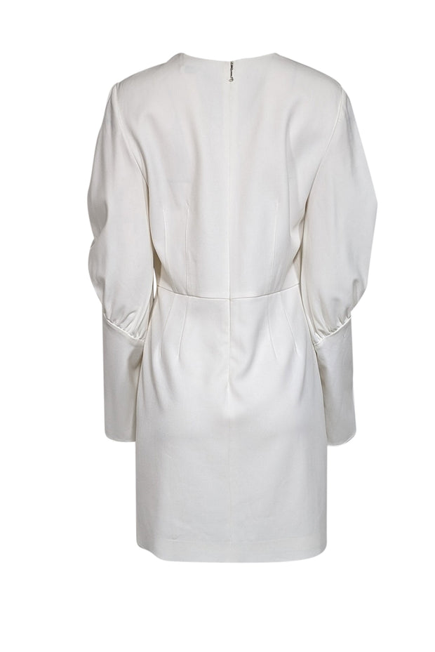 Current Boutique-Tibi - White Long Ruched Sleeve Mini Dress Sz 10