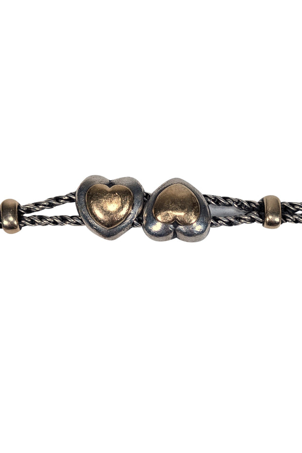 Current Boutique-Tiffany & Co. - Sterling Silver & Gold Double Heart Rope Bracelet