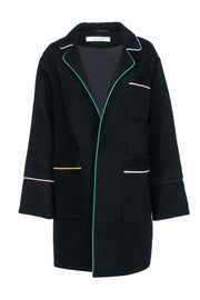 Current Boutique-Tiko Paksa - Black w/ Multi Color Trim Detail Coat Sz L