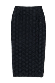 Current Boutique-Todd Oldham - Black Eyelet Lace Midi Skirt w/ Side Slit Sz M