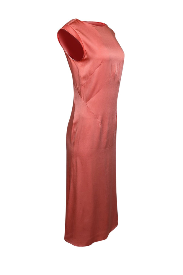 Current Boutique-Tome - Salmon Boat Neckline Cap Sleeve Maxi Dress Sz 4