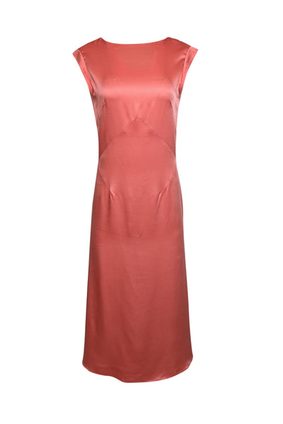 Current Boutique-Tome - Salmon Boat Neckline Cap Sleeve Maxi Dress Sz 4