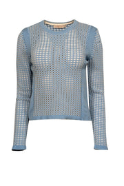 Current Boutique-Tory Burch - Baby Blue Open Stitch Sweater Sz M