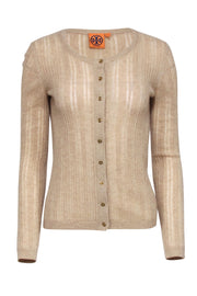 Current Boutique-Tory Burch - Beige Cashmere Knit Cardigan Sz M