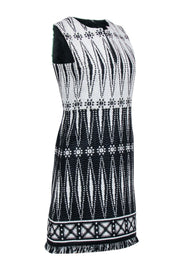 Current Boutique-Tory Burch - Black & Ivory Geometric Woven Sheath Dress Sz 2