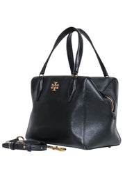 Current Boutique-Tory Burch - Black "Kira" Pebbled Leather Satchel Bag