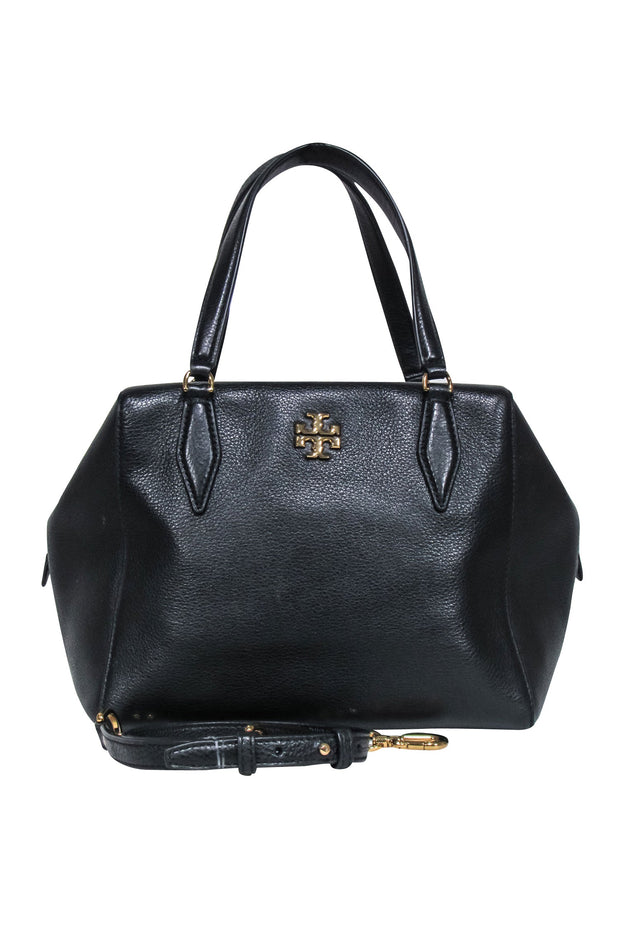 Current Boutique-Tory Burch - Black "Kira" Pebbled Leather Satchel Bag