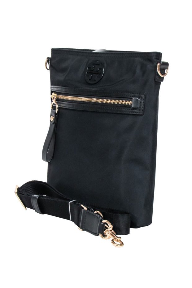 Current Boutique-Tory Burch - Black Nylon Crossbody Bag w/ Gold Hardware