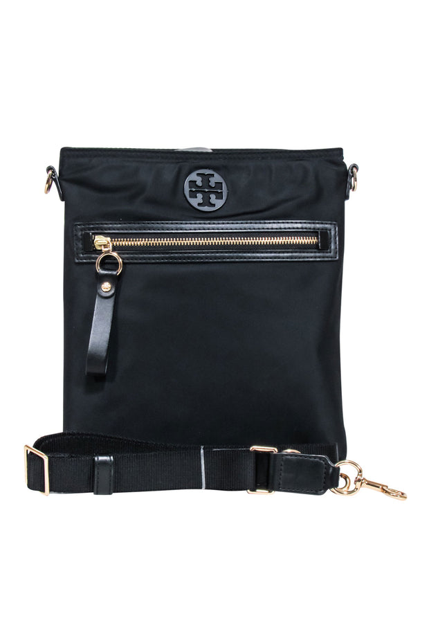 Current Boutique-Tory Burch - Black Nylon Crossbody Bag w/ Gold Hardware