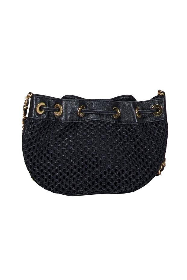 Current Boutique-Tory Burch - Black Raffia Crossbody Bag