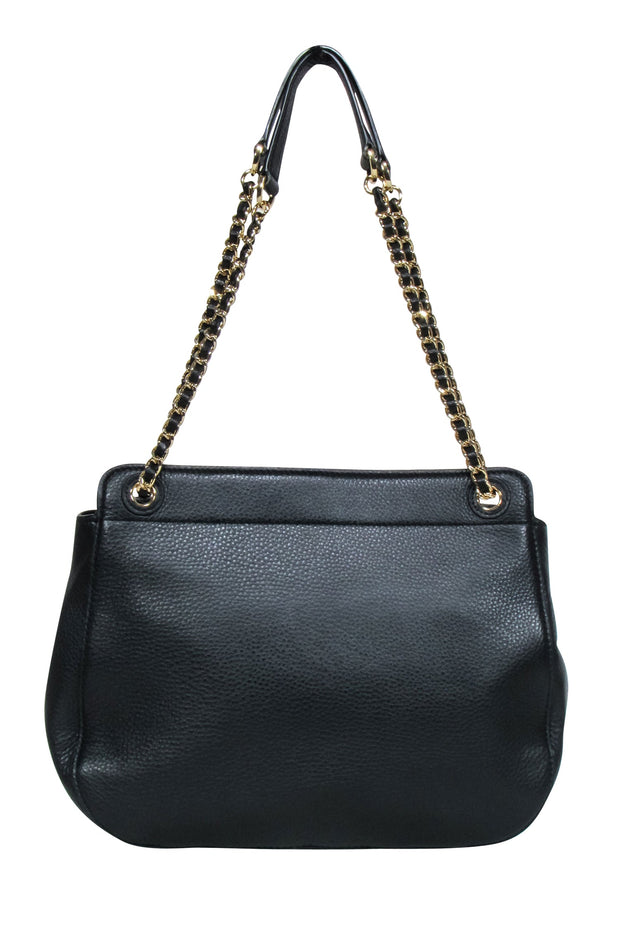 Current Boutique-Tory Burch - Black Textured Front Large Crossbody Bag