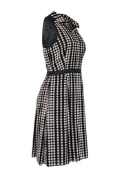 Current Boutique-Tory Burch - Black w/ Grey Polka Dot Print Silk Dress Sz 6