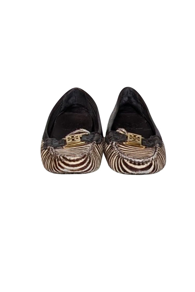 Current Boutique-Tory Burch - Brown & Cream Animal Print Loafers Sz 7.5