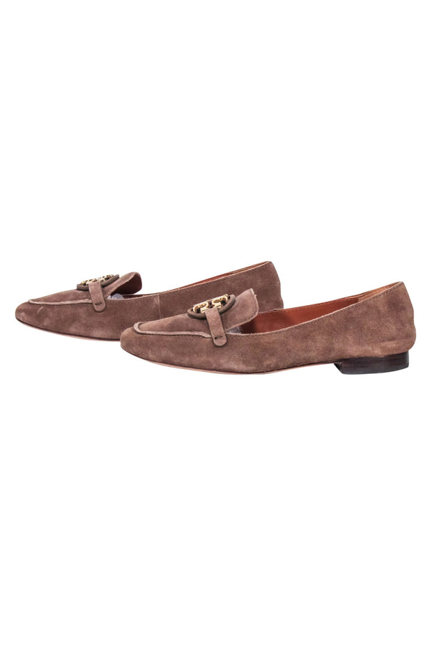 Current Boutique-Tory Burch - Brown Suede Loafers w/ Logo Toes Sz 6