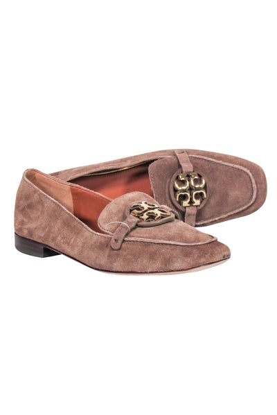 Current Boutique-Tory Burch - Brown Suede Loafers w/ Logo Toes Sz 6