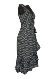 Current Boutique-Tory Burch - Green, Black, & Red Medallion Print Wrap Dress Sz 4