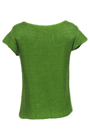 Current Boutique-Tory Burch - Green Short Sleeve Knitted Top Sz S