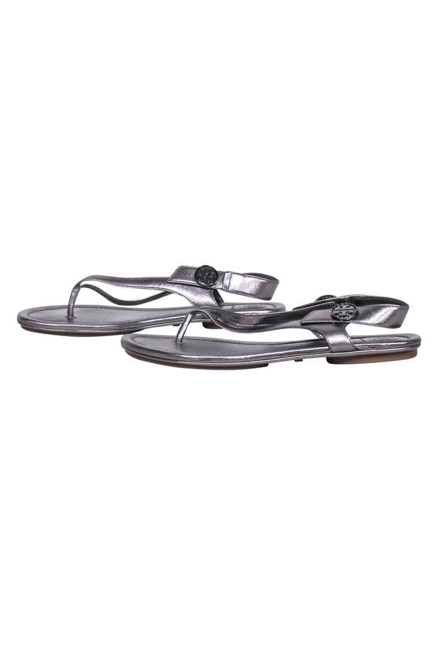 Current Boutique-Tory Burch - Gunmetal Thong Sandals Sz 6.5