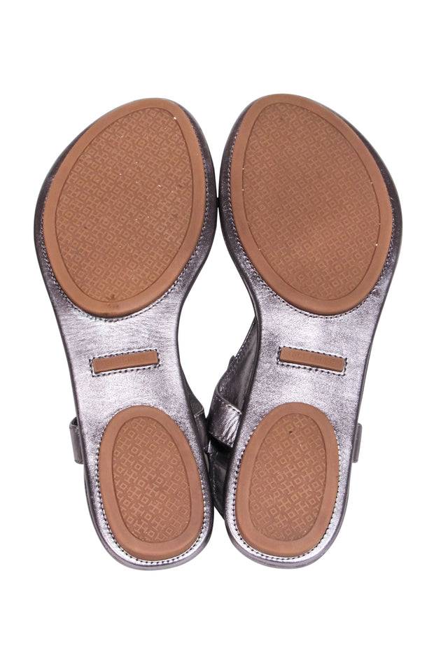 Current Boutique-Tory Burch - Gunmetal Thong Sandals Sz 6.5