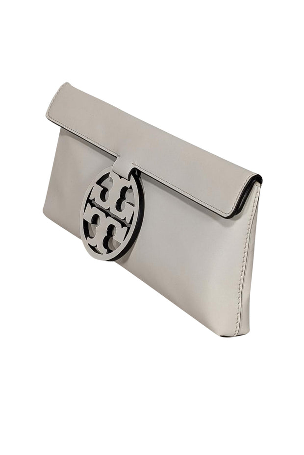 Current Boutique-Tory Burch - Ivory Leather "Miller" Clutch"