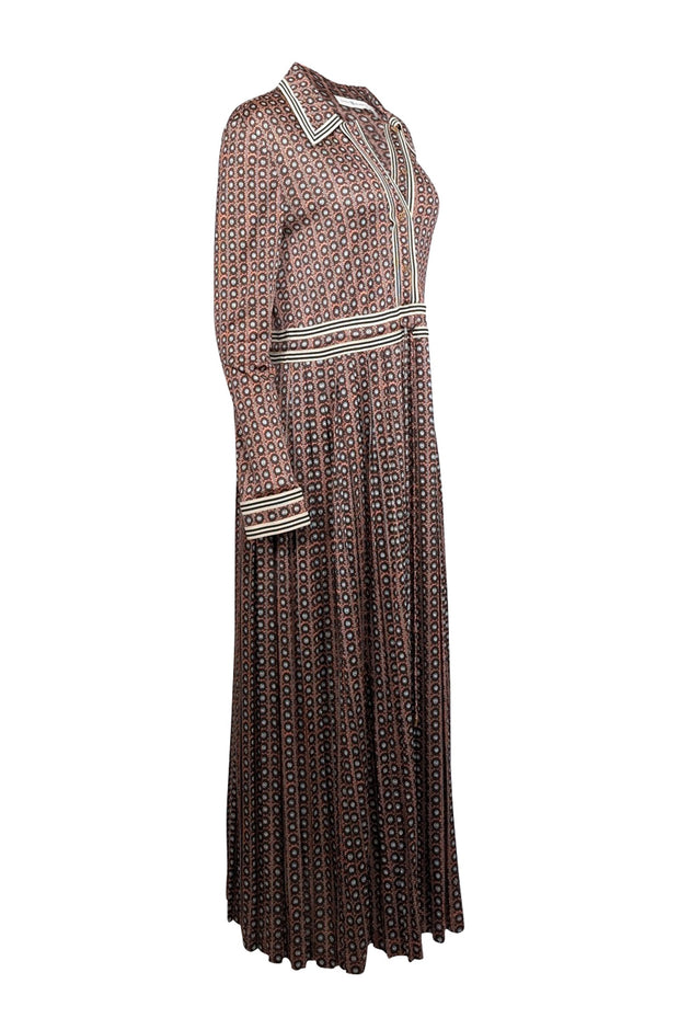 Current Boutique-Tory Burch - Mauve, Brown, & Beige Sun Print Midi Dress Sz L