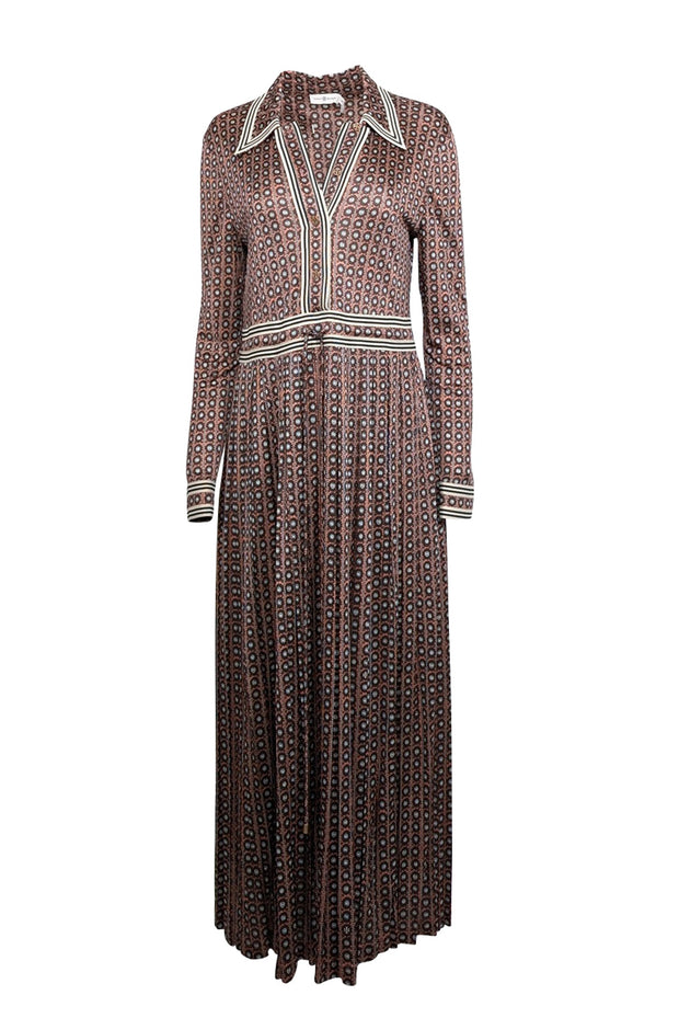 Current Boutique-Tory Burch - Mauve, Brown, & Beige Sun Print Midi Dress Sz L