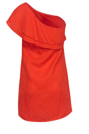 Current Boutique-Tory Burch - Orange One Shoulder Ruffle Dress Sz S