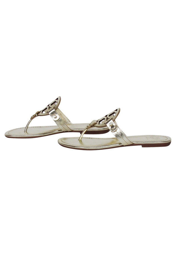 Current Boutique-Tory Burch - Pale Gold Metallic "Miller" Sandals Sz 6