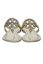 Current Boutique-Tory Burch - Pale Gold Metallic "Miller" Sandals Sz 6