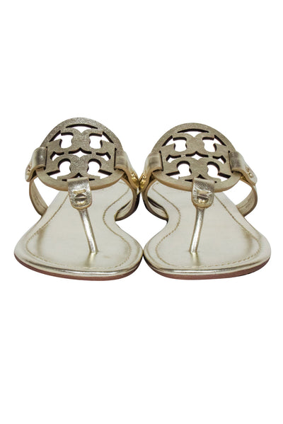 Current Boutique-Tory Burch - Pale Gold Metallic "Miller" Sandals Sz 6