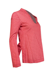 Current Boutique-Tory Burch - Pink & Magenta Geometric Print Blouse Sz 2