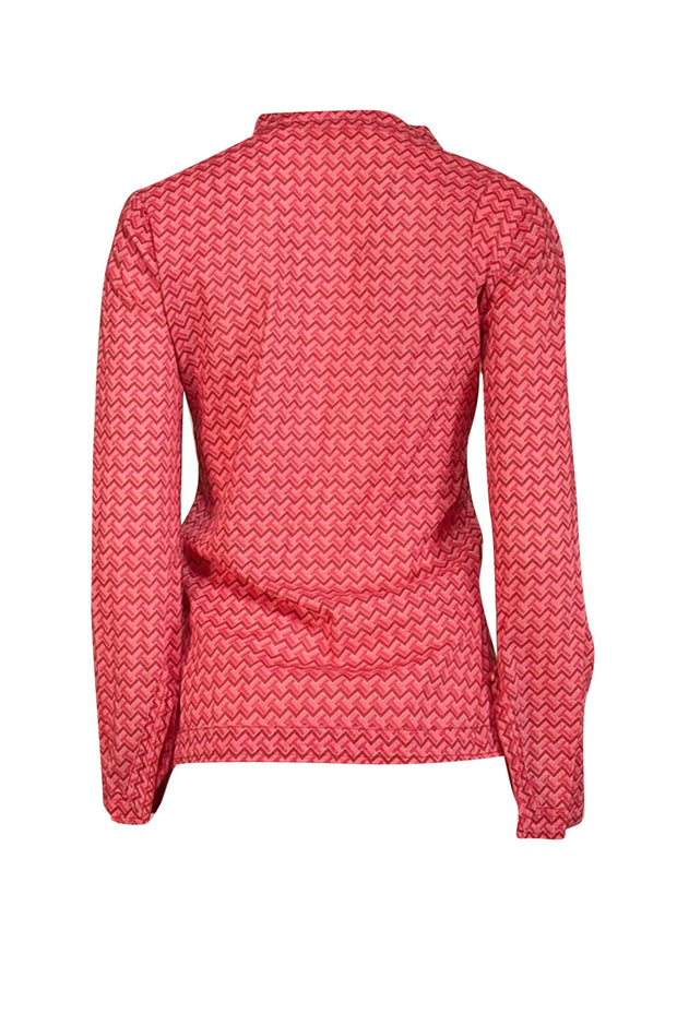 Current Boutique-Tory Burch - Pink & Magenta Geometric Print Blouse Sz 2