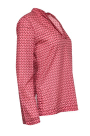 Current Boutique-Tory Burch - Pink & Magenta Geometric Print Blouse Sz 6