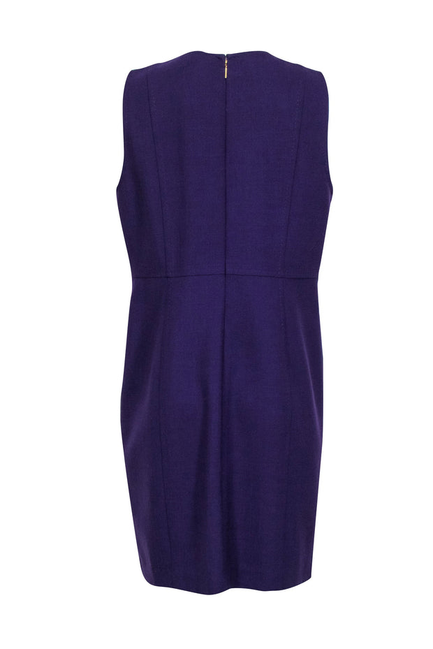 Current Boutique-Tory Burch - Purple Wool Blend Sleeveless Shift Dress Sz 14