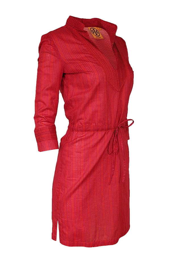 Current Boutique-Tory Burch - Red & Pink Print Tunic Style Dress Sz 0