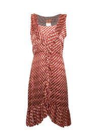 Current Boutique-Tory Burch - Red w/ Cream Clip Dot Jacquard Sleeveless Dress Sz 8