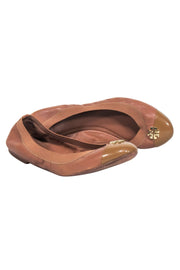 Current Boutique-Tory Burch - Tan Leather Cap Toe Ballet Flats Sz 9