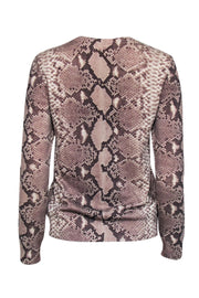 Current Boutique-Tory Burch - Taupe & Beige Snakeskin Print Crewneck Sweater Sz XS