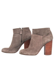 Current Boutique-Tory Burch - Taupe Suede Heeled Booties Sz 8