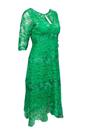 Current Boutique-Tracy Reese - Green Lace Crop Sleeve Dress Sz 4