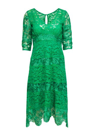 Current Boutique-Tracy Reese - Green Lace Crop Sleeve Dress Sz 4