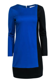 Current Boutique-Trina Turk - Blue & Black Color Block Long Sleeve Dress Sz 4