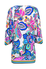 Current Boutique-Trina Turk - Blue, Pink, Orange & White Floral Tunic Dress Sz S