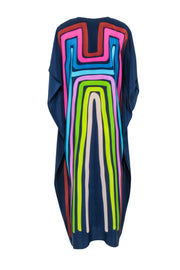 Current Boutique-Trina Turk - Navy Multicolor Silk "Theodora" Maxi Dress Sz M/L