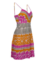 Current Boutique-Trina Turk - Pink, Orange & Brown Abstract Print Sleeveless Mini Dress Sz 2