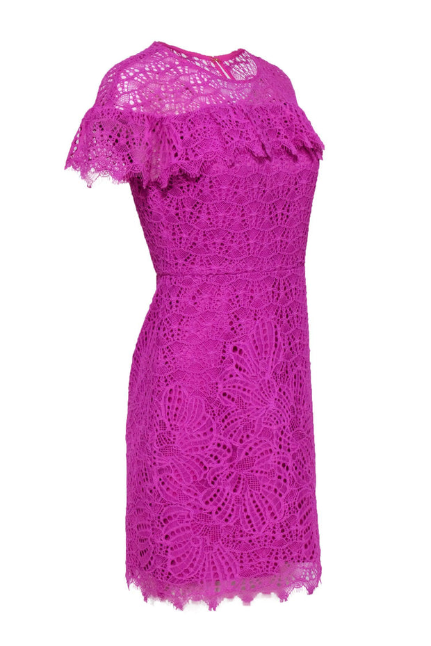 Current Boutique-Trina Turk - Purple Lace Cap Sleeve Dress Sz 6