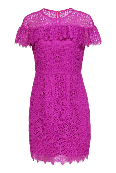 Current Boutique-Trina Turk - Purple Lace Cap Sleeve Dress Sz 6