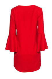 Current Boutique-Trina Turk - Red Lace Up Grommet Shift Dress Sz 4