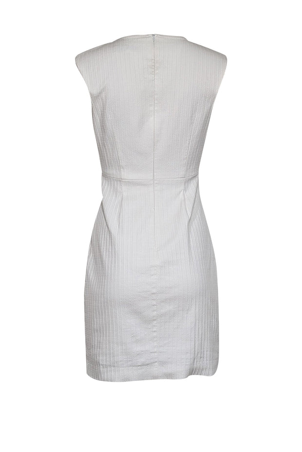 Current Boutique-Trina Turk - White Textured Notch Neckline Cocktail Dress Sz 2