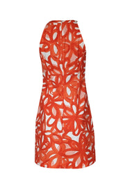 Current Boutique-Trina by Trina Turk - Orange & White Swirl Print Sleeveless Knee-Length Dress Sz 4